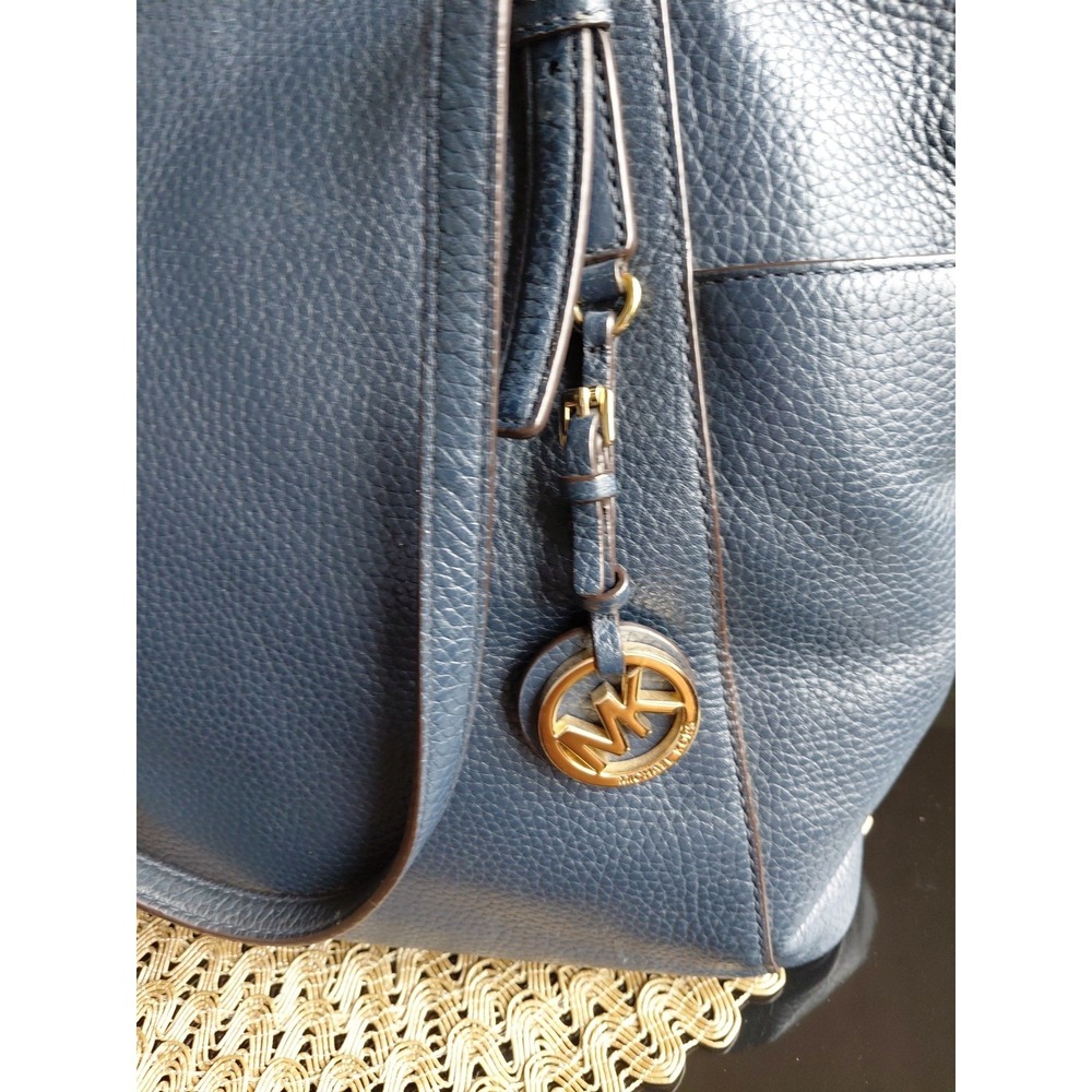Michael Kors Navy Leather Tote Purse Handbag - Picture 2 of 7